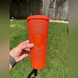 Metallic Orange Studded Tumbler